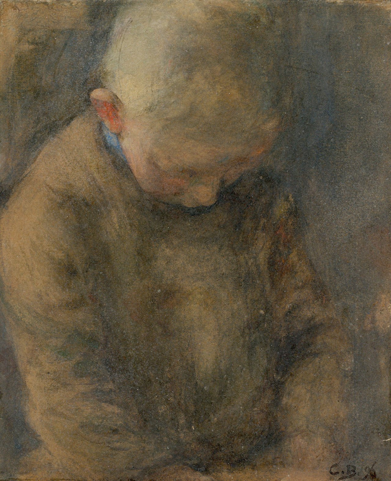 Auf diesem Bild ist das folgende Kunstwerk zu sehen: Carl Bantzer. Knabenkopf. 1896.