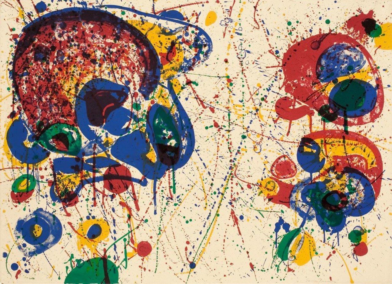 Auf diesem Bild ist das folgende Kunstwerk zu sehen: Sam Francis. „Ohne Titel“. 1963.