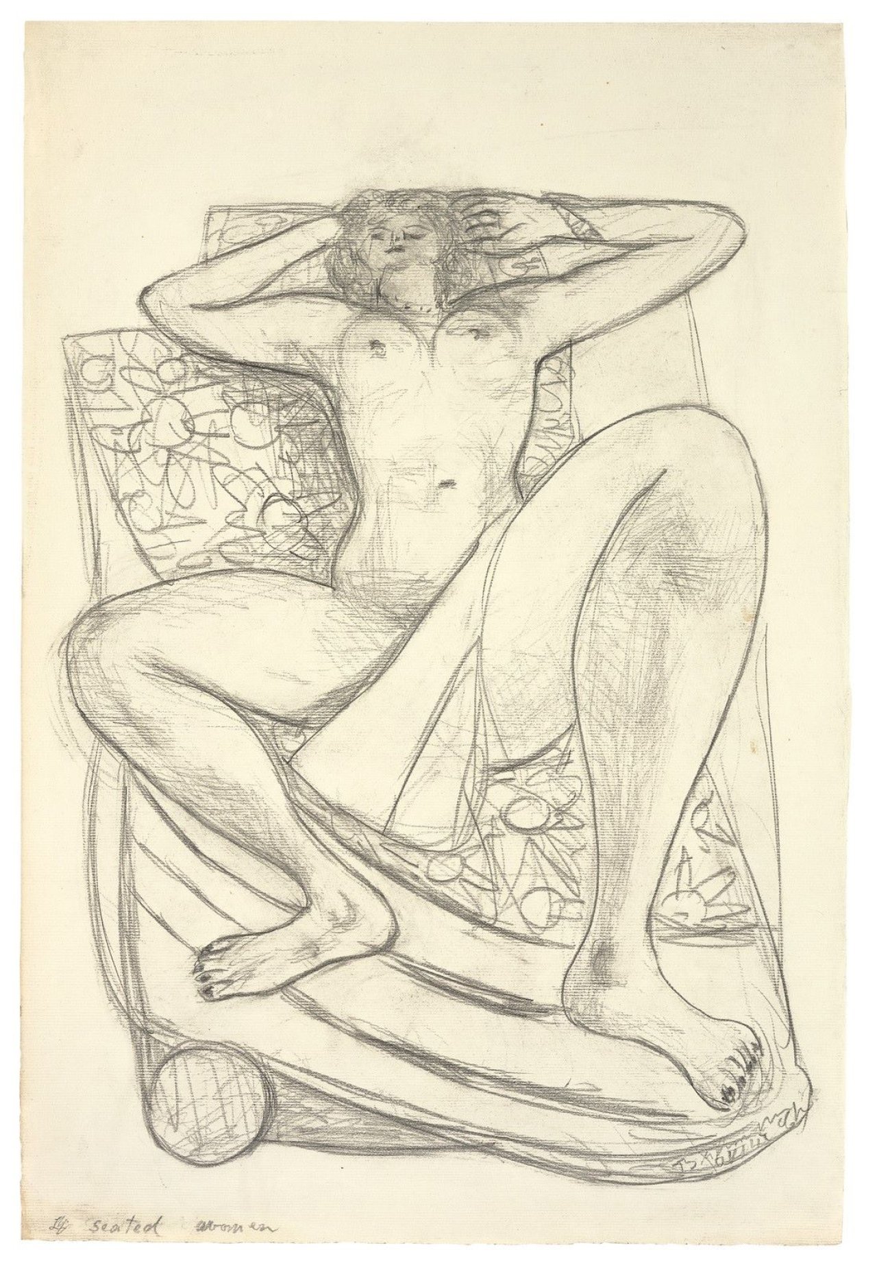Auf diesem Bild ist das folgende Kunstwerk zu sehen: Max Beckmann. Sitzende (Seated Woman). 1947.