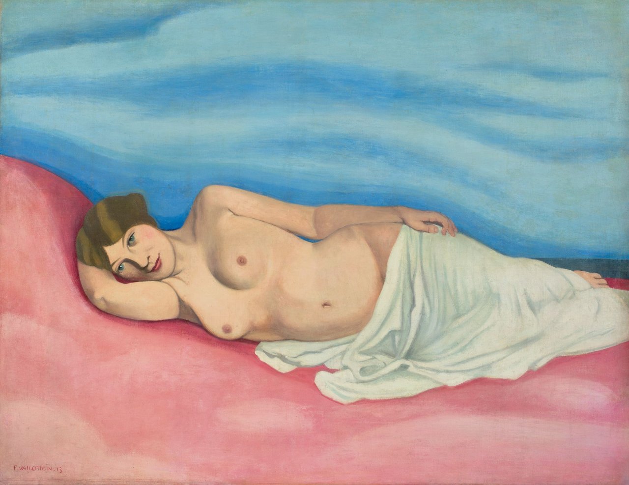Auf diesem Bild ist das folgende Kunstwerk zu sehen: Félix Vallotton. „Femme couchée“. 1913.