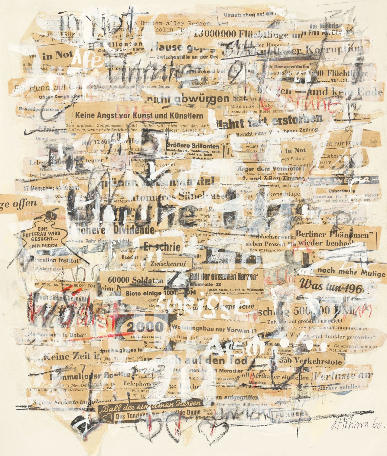Auf diesem Bild ist das folgende Kunstwerk zu sehen: Gerhard Hoehme. Ohne Titel. 1960.