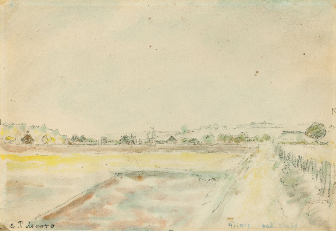 Auf diesem Bild ist das folgende Kunstwerk zu sehen: Camille Pissarro. Paysage à Gisors. 1887.