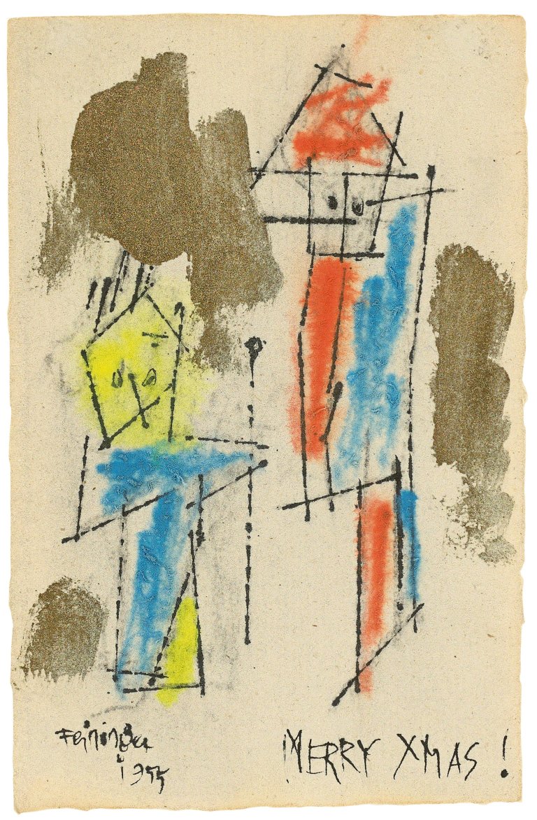 Auf diesem Bild ist das folgende Kunstwerk zu sehen: Lyonel Feininger. „MERRY XMAS!“. 1955.