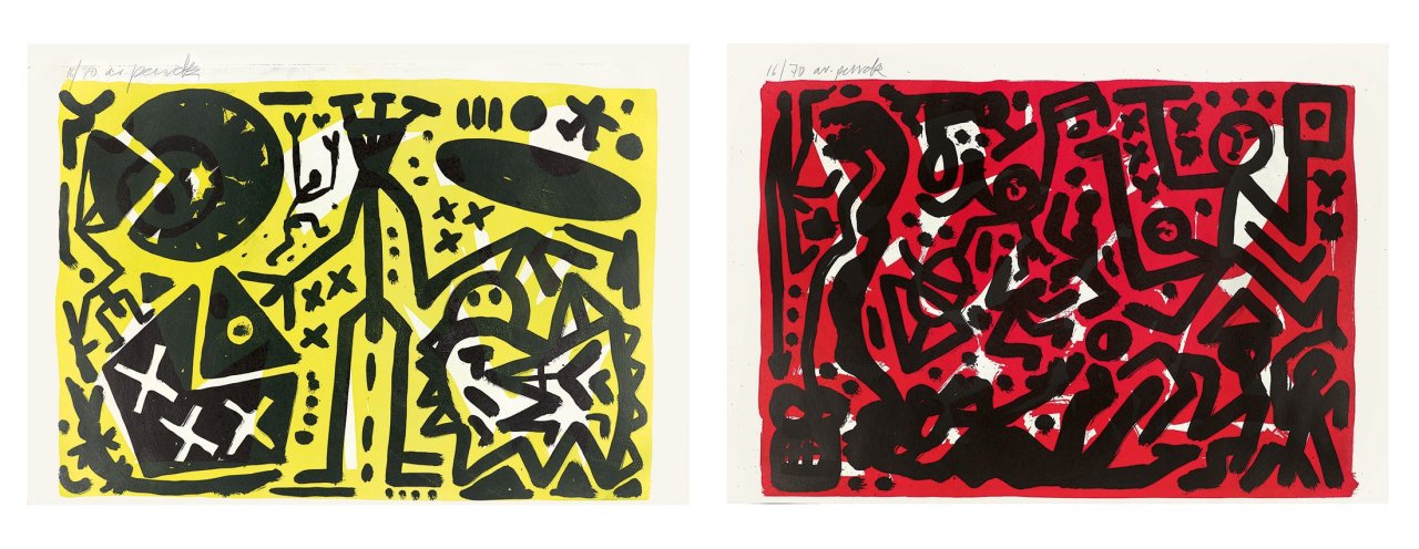 Auf diesem Bild ist das folgende Kunstwerk zu sehen: A.R. Penck. „Lausanne Suite“. 1990.