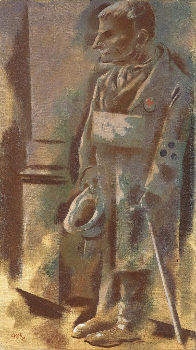 Auf diesem Bild ist das folgende Kunstwerk zu sehen: George Grosz. Kellerassel (Der blinde Bettler). 1931.