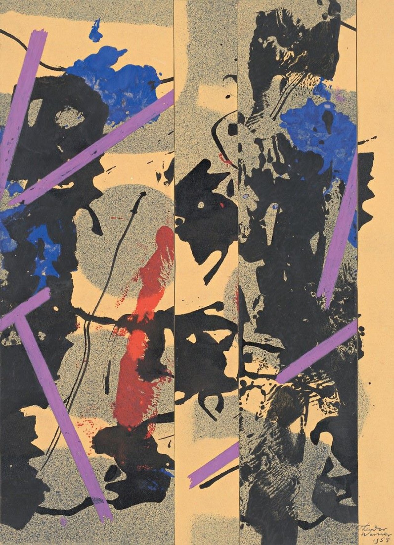 Auf diesem Bild ist das folgende Kunstwerk zu sehen: Theodor Werner. „Nr. 158/1955“. 1955.