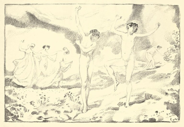 Auf diesem Bild ist das folgende Kunstwerk zu sehen: Ludwig von Hofmann. Aus: „Tänze“. 1905. 1905.