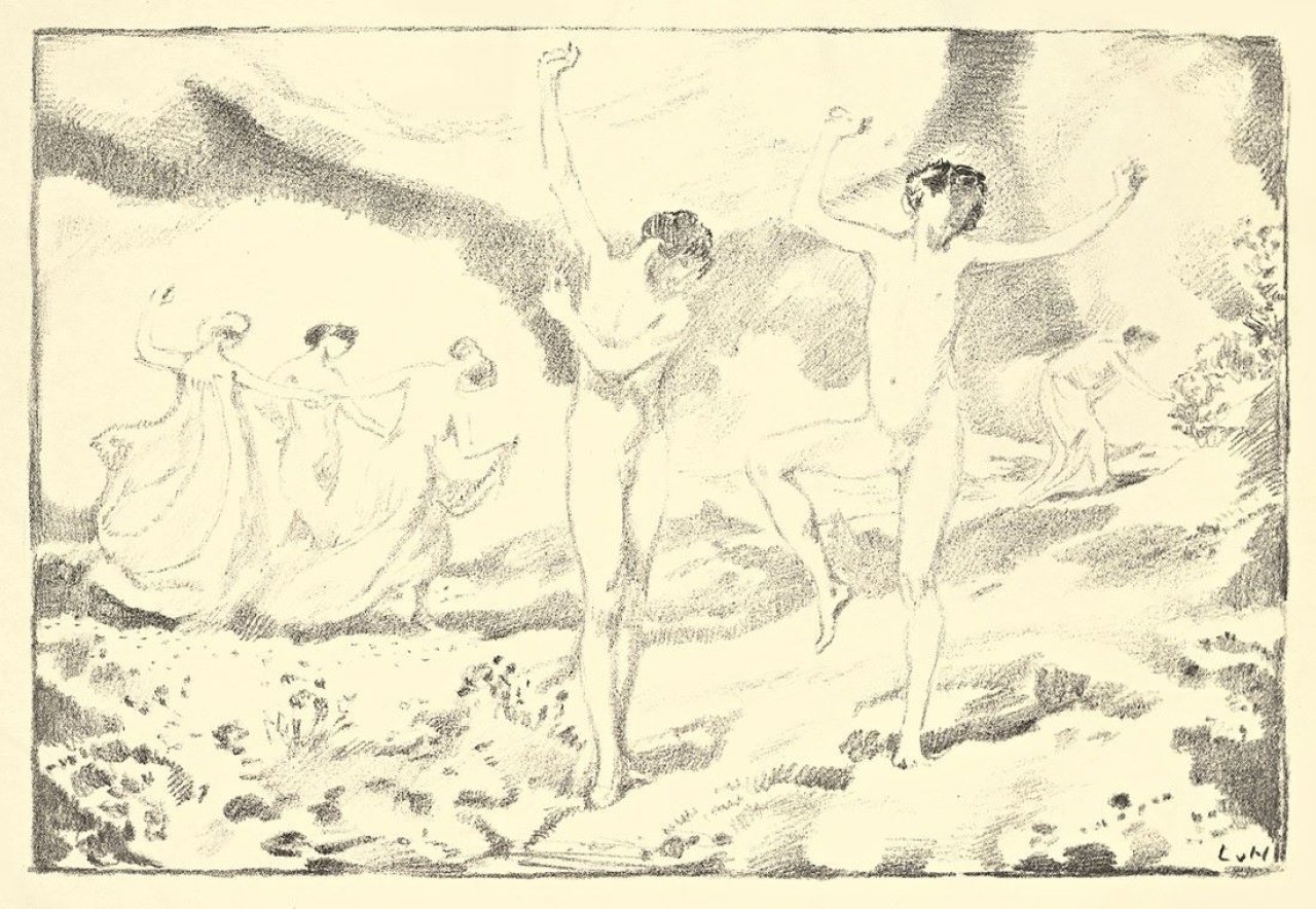 Auf diesem Bild ist das folgende Kunstwerk zu sehen: Ludwig von Hofmann. Aus: „Tänze“. 1905. 1905.