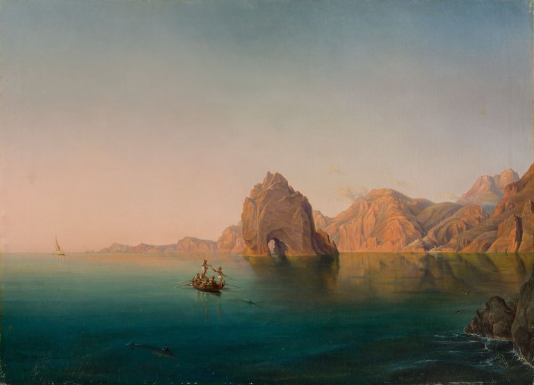 Auf diesem Bild ist das folgende Kunstwerk zu sehen: Friedrich Thöming. Schwertfischfang vor Capri. Um 1830/40.