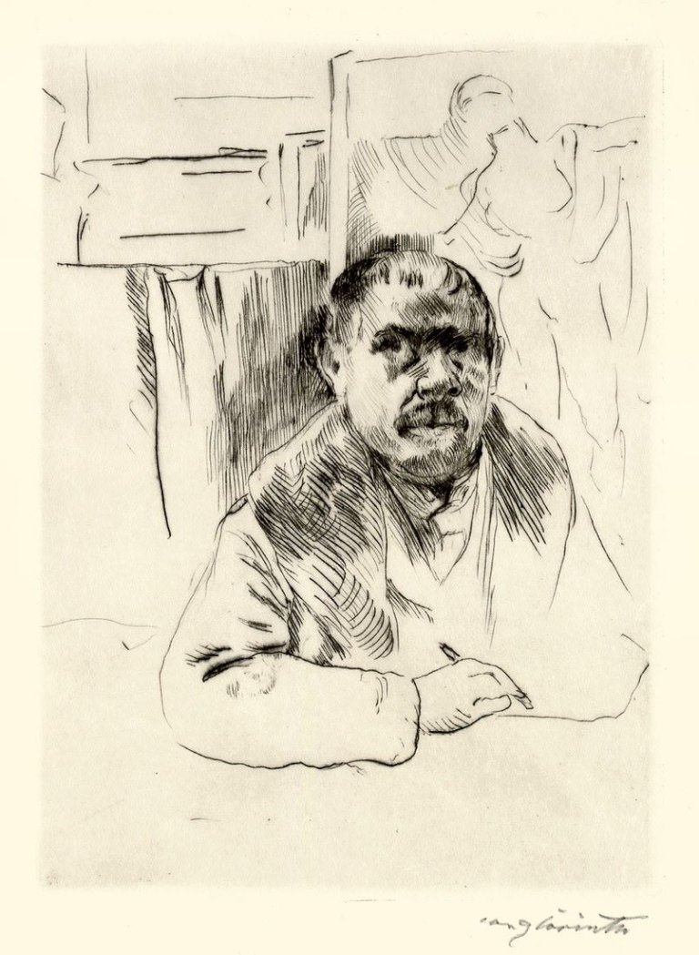 This picture shows the following artwork: Lovis Corinth. „Selbstbildnis im Pelz“. 1913.