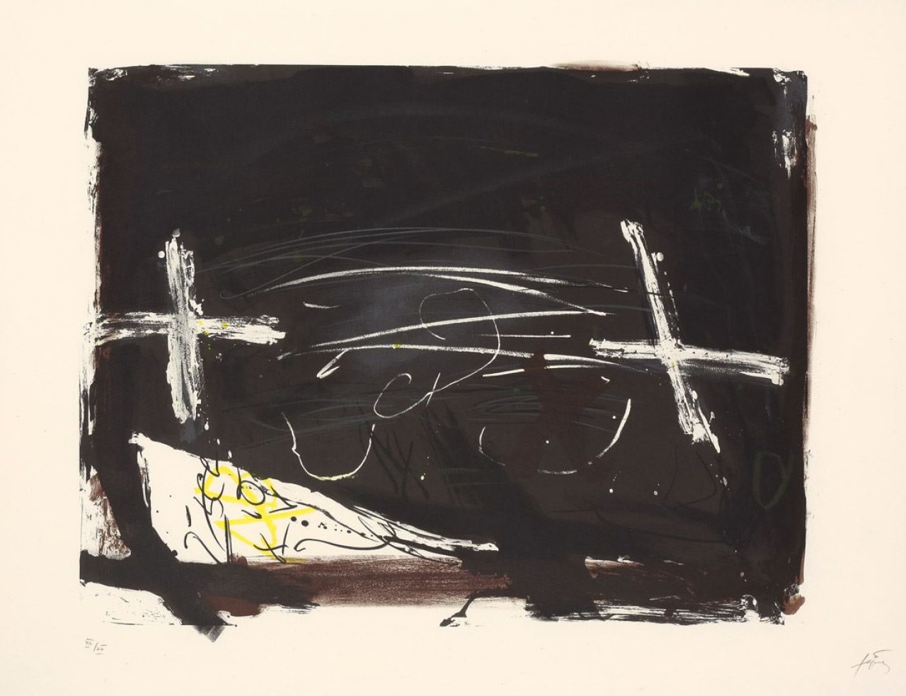 This picture shows the following artwork: Antoni Tàpies. „La Pràctica del arte“. 1973.