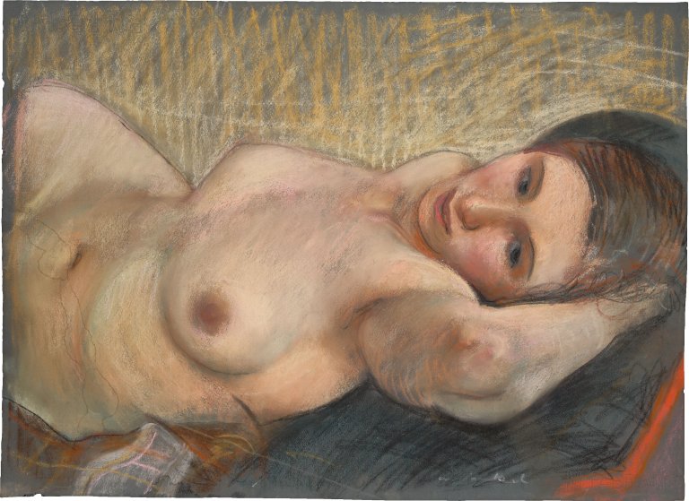 Auf diesem Bild ist das folgende Kunstwerk zu sehen: Willy Jaeckel. Liegender weiblicher Akt. 1920er-Jahre.