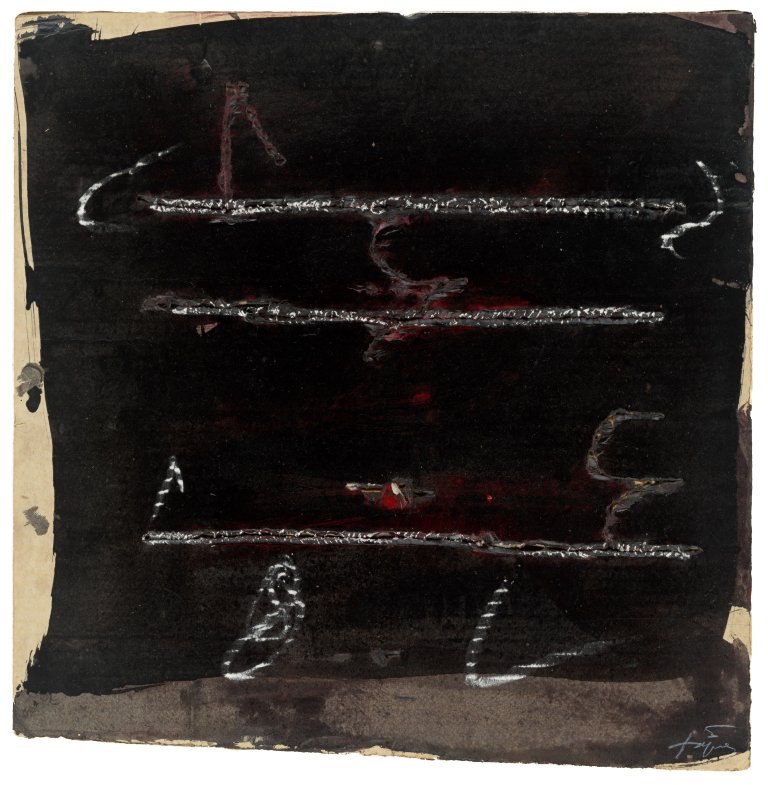 Auf diesem Bild ist das folgende Kunstwerk zu sehen: Antoni Tàpies. „Paralleles de Guix“. 1980.