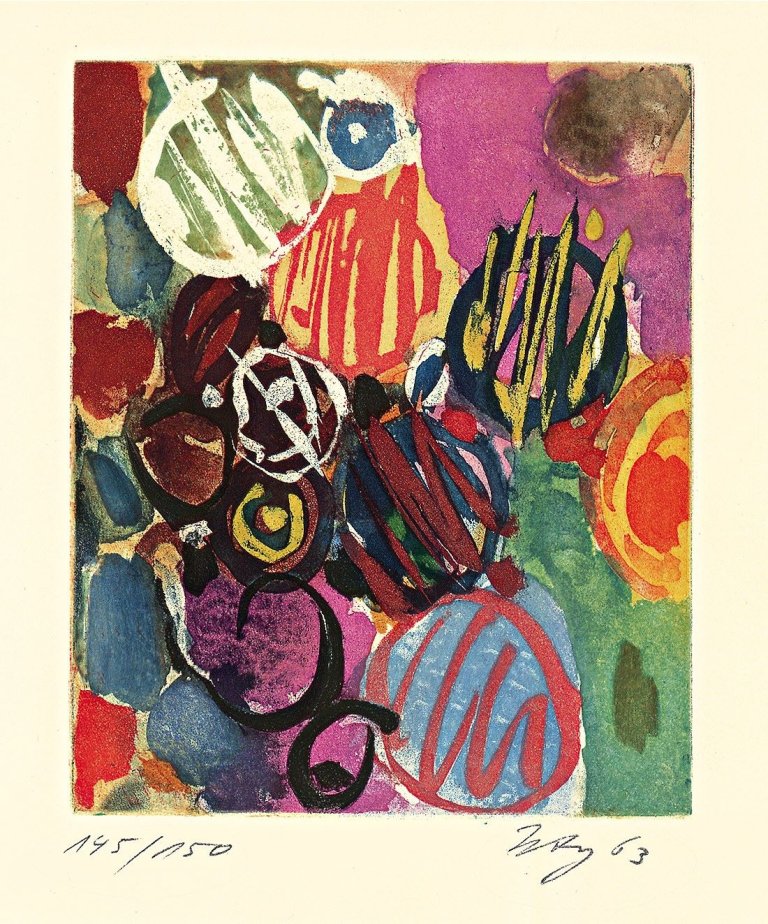 This picture shows the following artwork: Ernst Wilhelm Nay. „1963-1 NOR“. 1963.