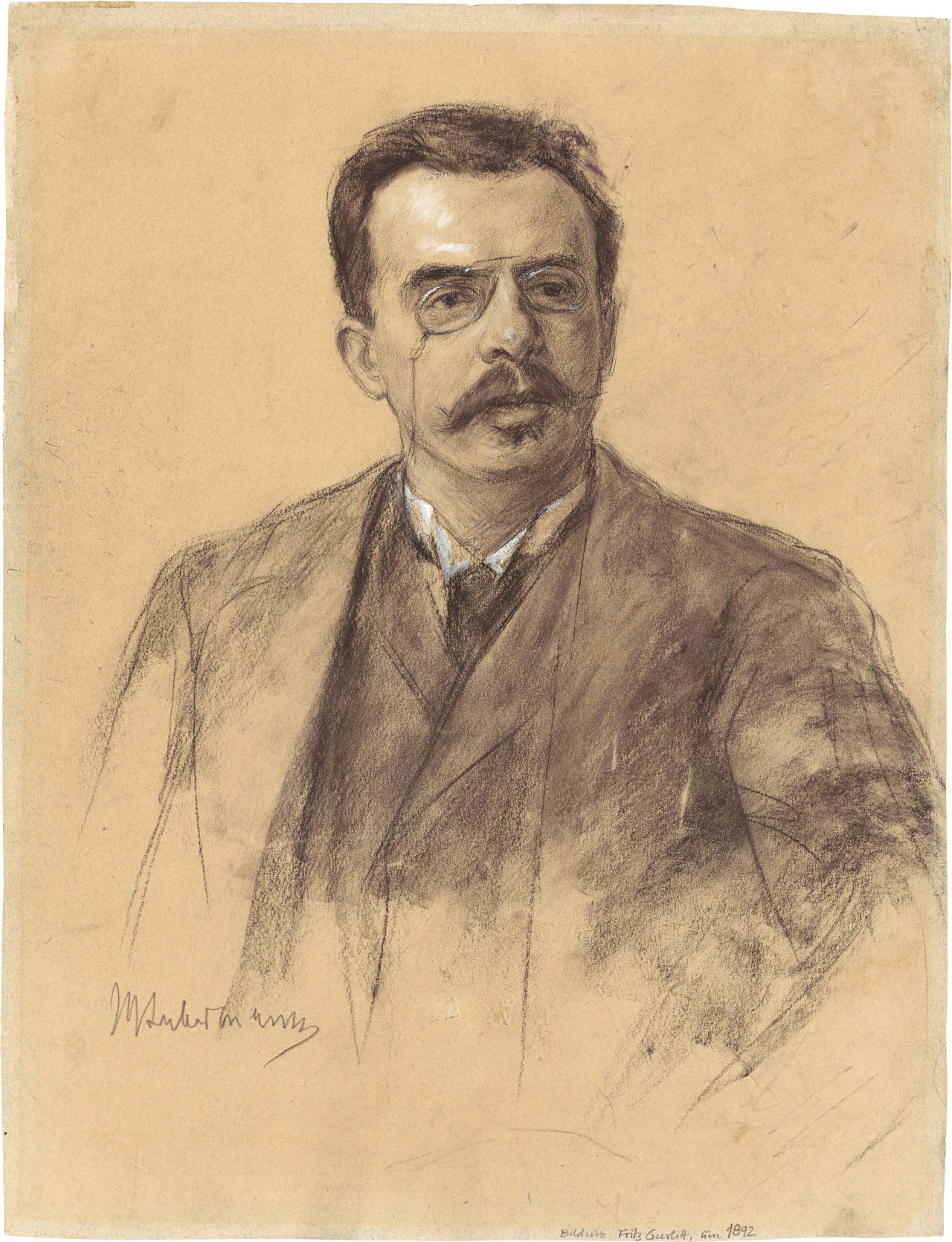 This picture shows the following artwork: Max Liebermann. ”Portrait des Friedrich (Fritz) Gurlitt”. Circa 1892.