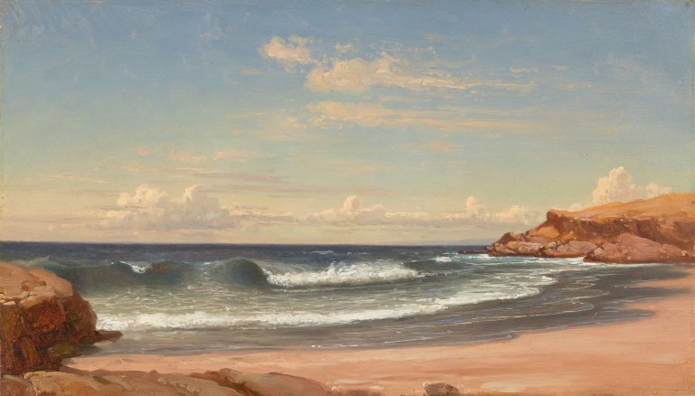 Auf diesem Bild ist das folgende Kunstwerk zu sehen: Carl Robert Kummer. Bucht bei Colares (Portugal). (Nach) 1859.