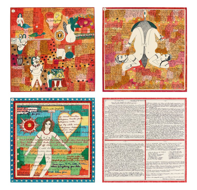 This picture shows the following artwork: Dorothy Iannone. ”Darling Duck”. 1983–84/90.