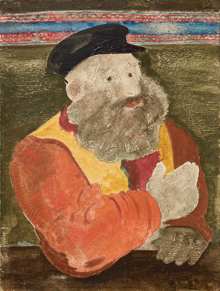 Auf diesem Bild ist das folgende Kunstwerk zu sehen: Jankel Adler. Bärtiger Rabbiner. Um 1925.