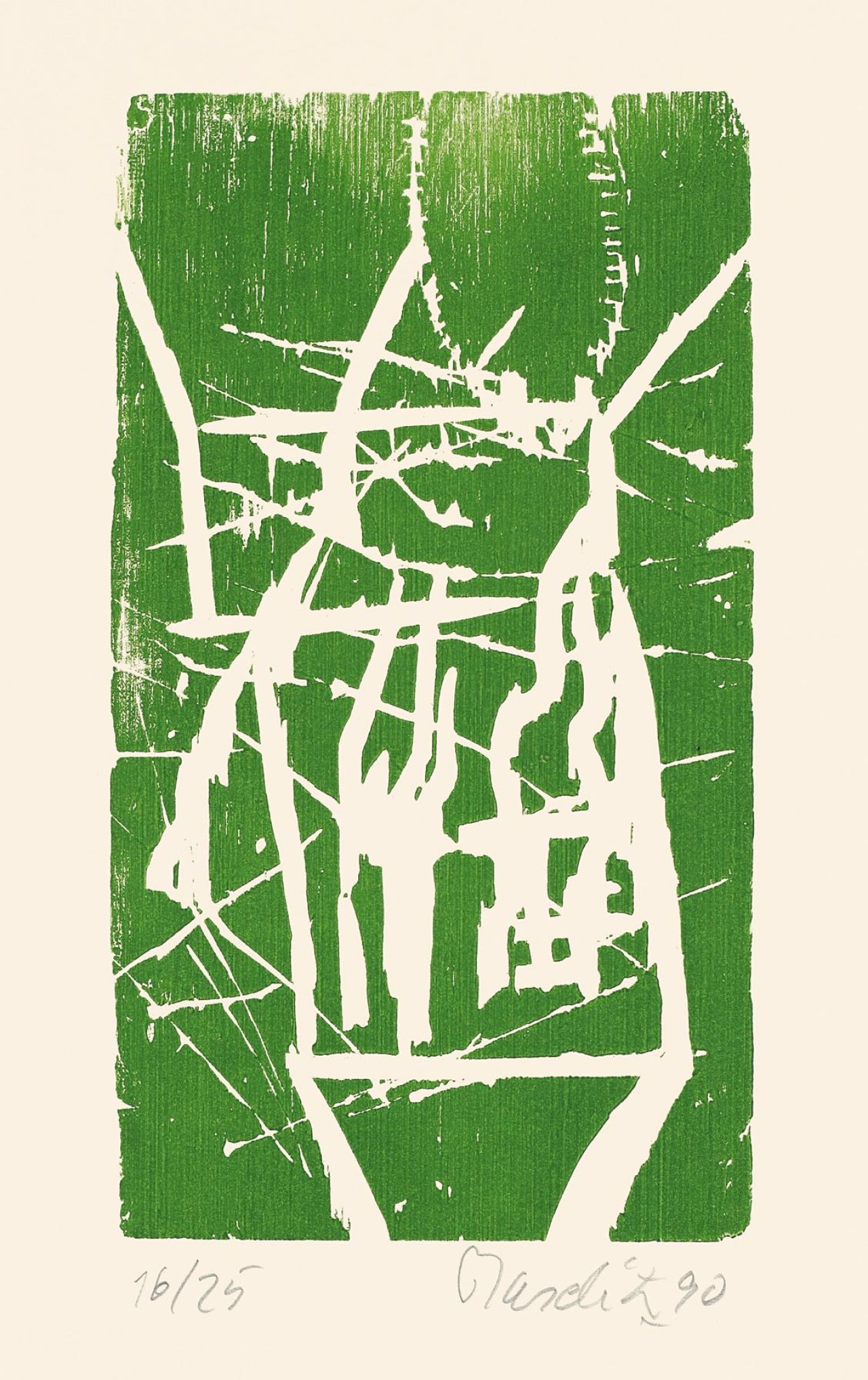 This picture shows the following artwork: Georg Baselitz. „Baselitz Holzschnitt 1966 - 1989“. 1990.