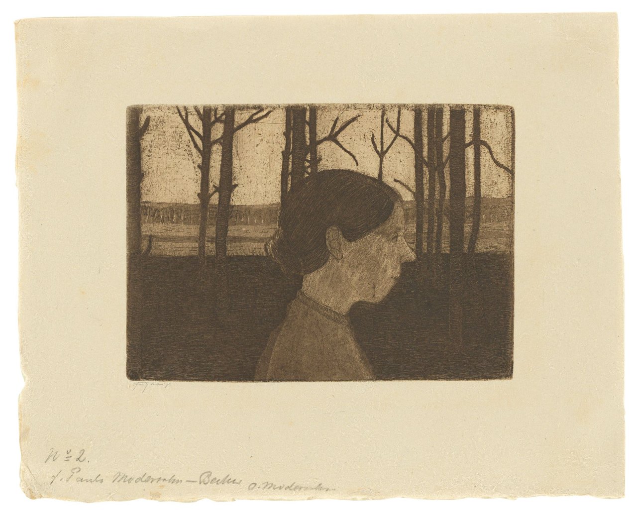 Auf diesem Bild ist das folgende Kunstwerk zu sehen: Paula Modersohn-Becker. „Bildnis einer Bäuerin“. Um 1900.