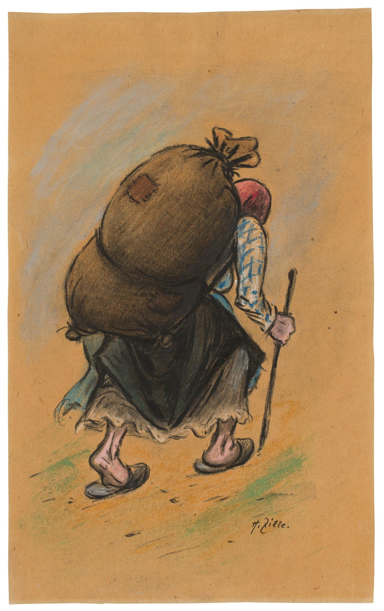 This picture shows the following artwork: Heinrich Zille. Reisigsammlerin.