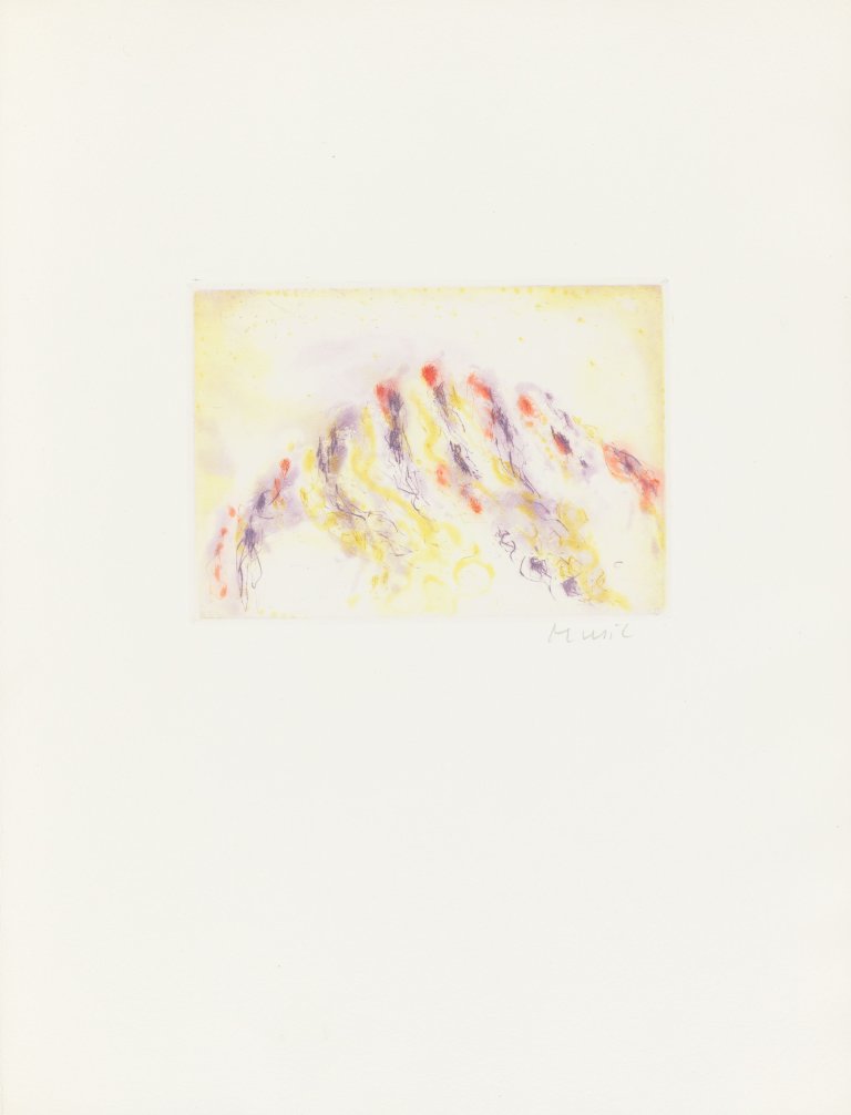 Auf diesem Bild ist das folgende Kunstwerk zu sehen: Zoran (Antonio) Music. „La terre écrit la terre“. 1965/66.