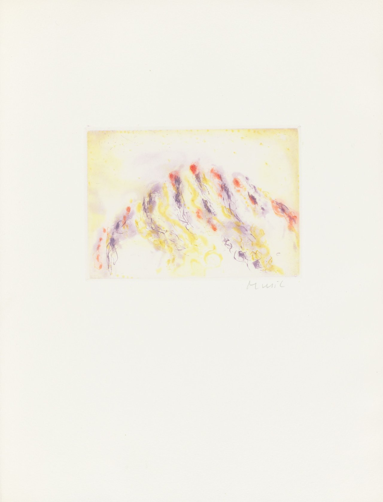 Auf diesem Bild ist das folgende Kunstwerk zu sehen: Zoran (Antonio) Music. „La terre écrit la terre“. 1965/66.