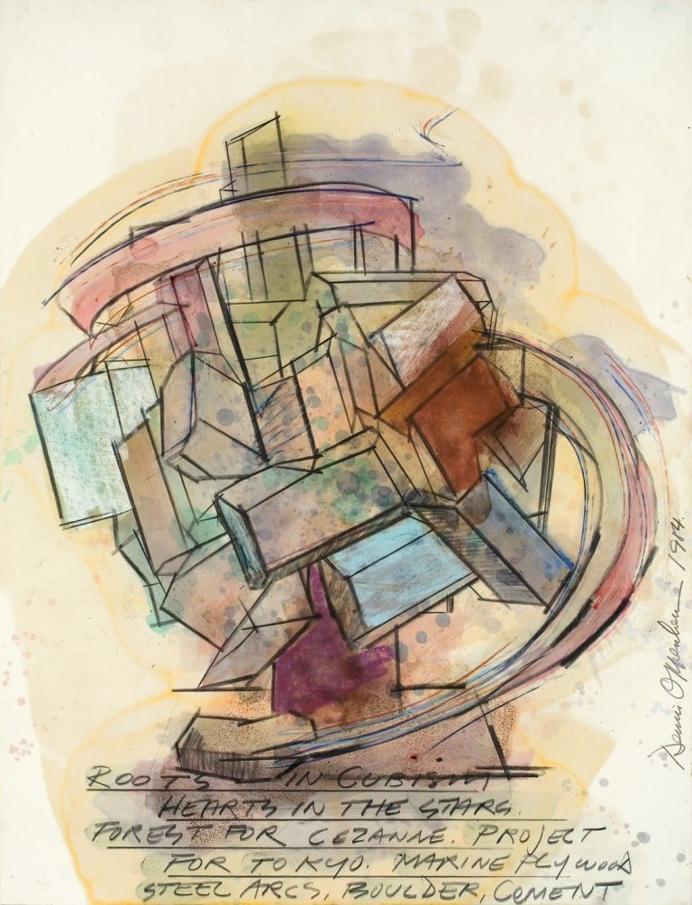 Auf diesem Bild ist das folgende Kunstwerk zu sehen: Dennis Oppenheim. „Roots in Cubism, Hearts in the Stars, Forest for Cezanne“. 1984.