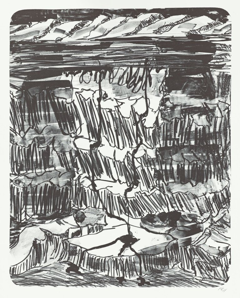 Auf diesem Bild ist das folgende Kunstwerk zu sehen: Per Kirkeby. „Ohne Titel“. 2004.