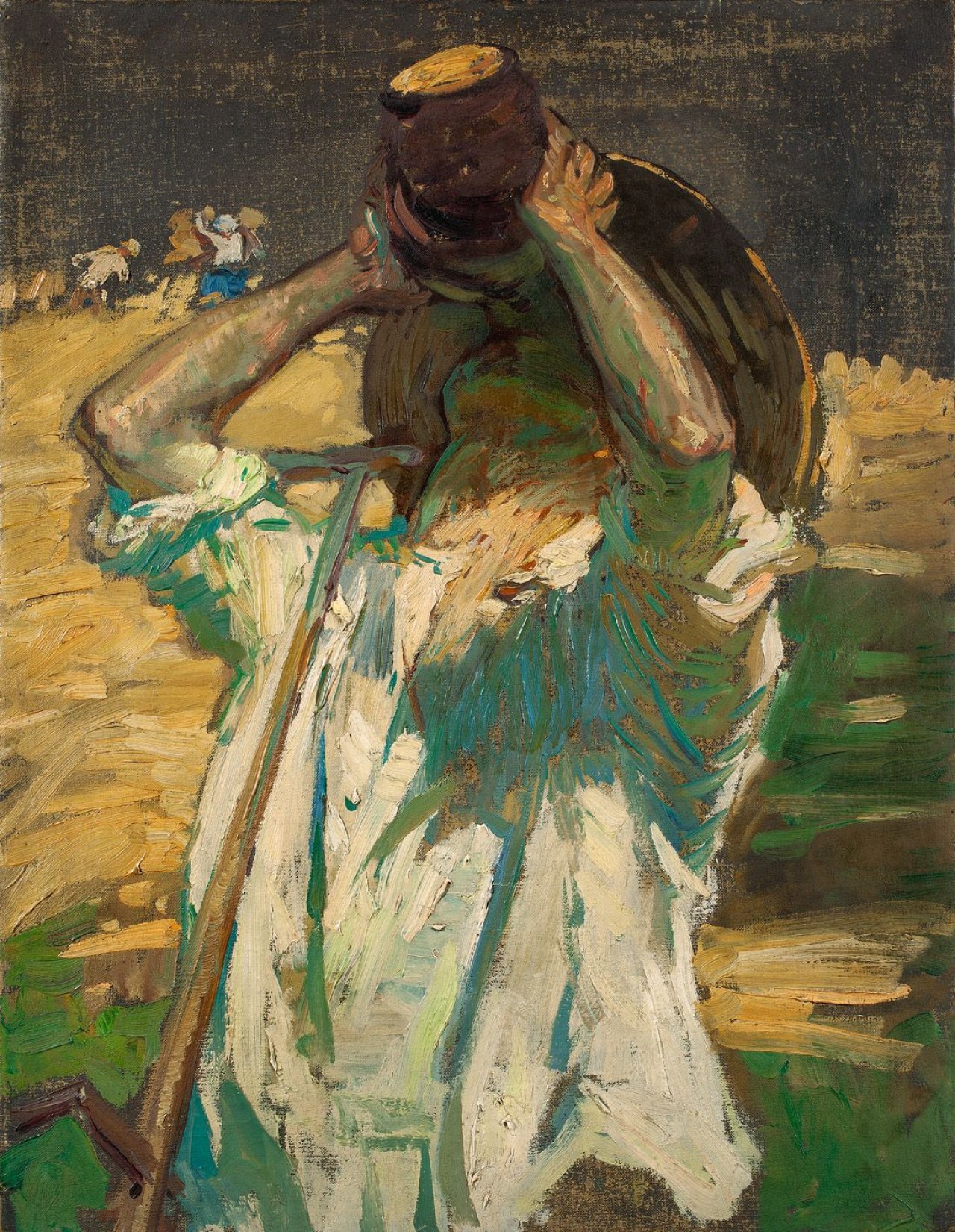 Auf diesem Bild ist das folgende Kunstwerk zu sehen: Robert Sterl. „Erntetrunk“. Um 1903.