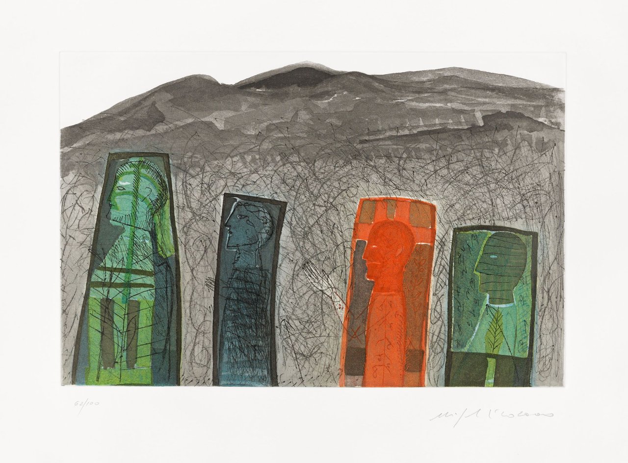 Auf diesem Bild ist das folgende Kunstwerk zu sehen: Mimmo Paladino. „Sguardo a destra“. 2000.