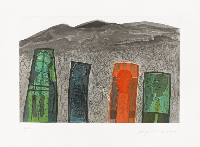 Auf diesem Bild ist das folgende Kunstwerk zu sehen: Mimmo Paladino. „Sguardo a destra“. 2000.