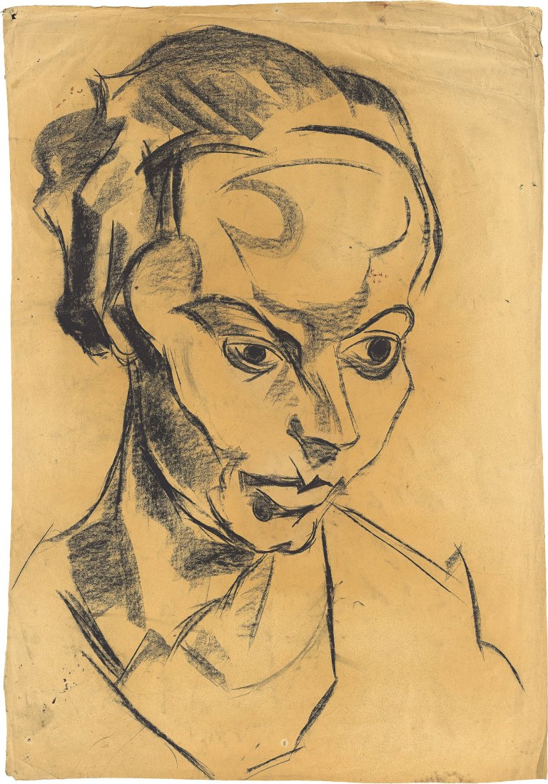 Auf diesem Bild ist das folgende Kunstwerk zu sehen: Carl Lohse. Porträt einer Frau. Um 1920.