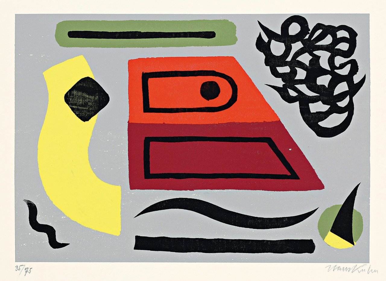 This picture shows the following artwork:  Portfolio (before 1945). „Deutscher Künstlerbund. Erste Graphikmappe“. 1957.