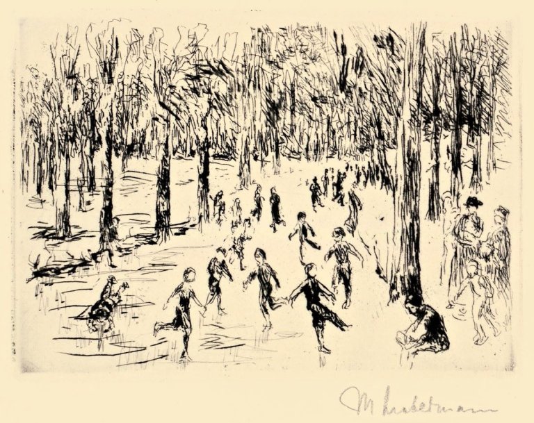 Auf diesem Bild ist das folgende Kunstwerk zu sehen: Max Liebermann. „Eislauf“. 1923.