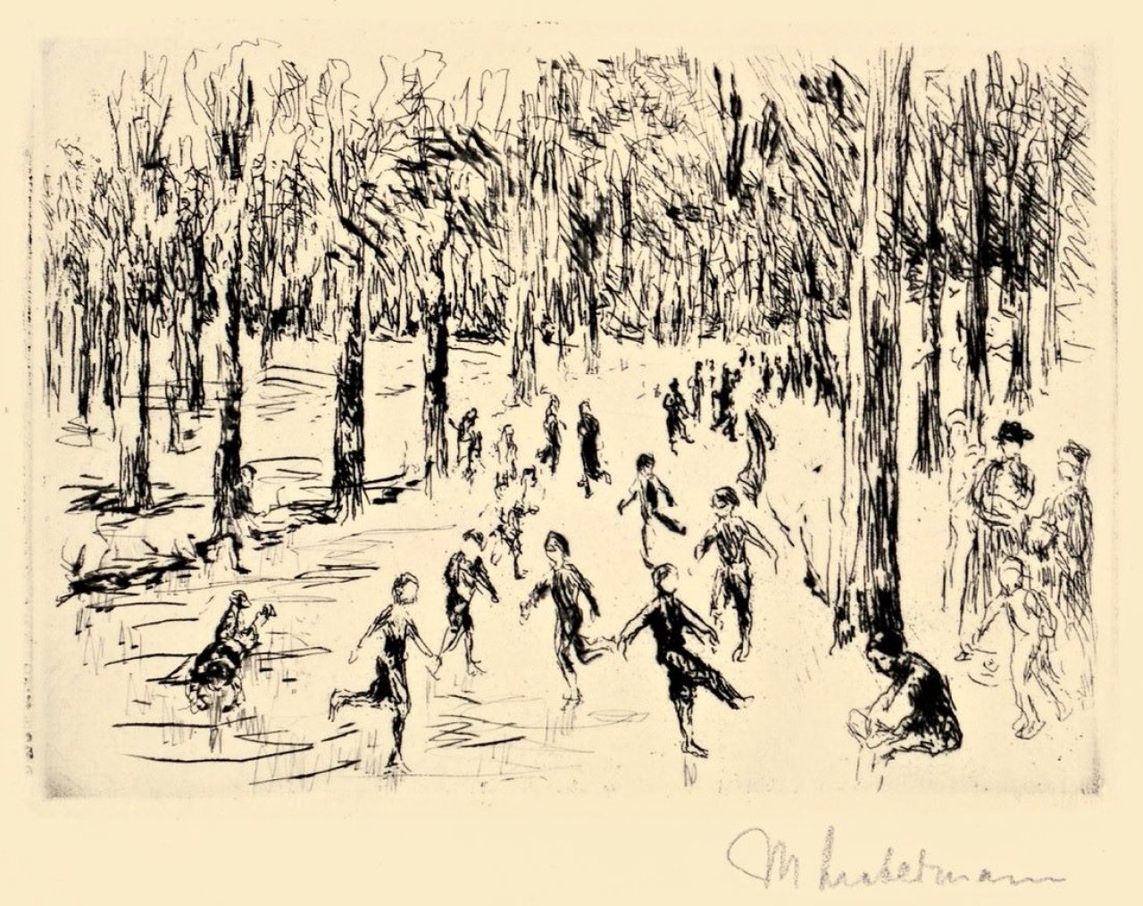 This picture shows the following artwork: Max Liebermann. „Eislauf“. 1923.