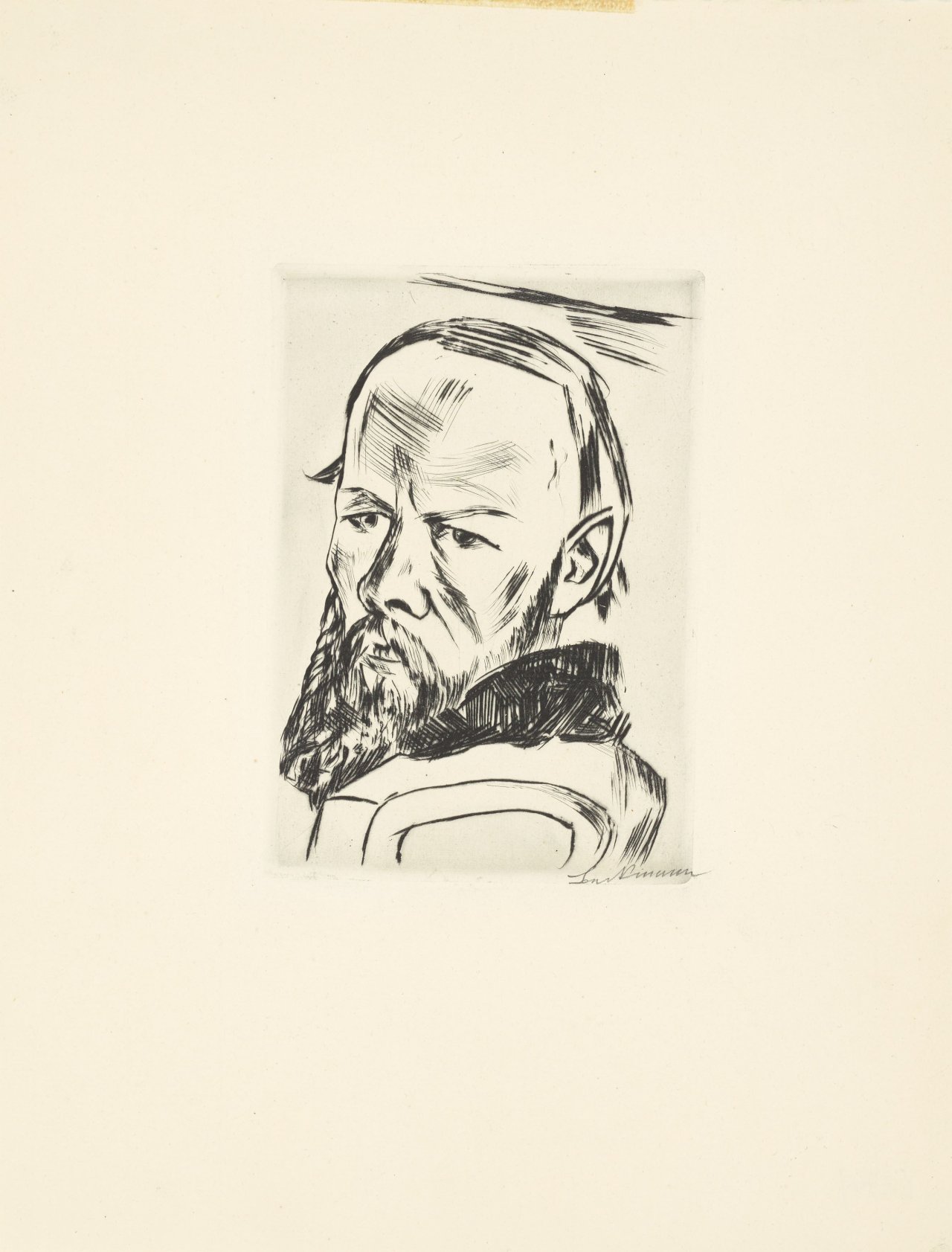 Auf diesem Bild ist das folgende Kunstwerk zu sehen: Max Beckmann. „Dostojewski II“. 1921.