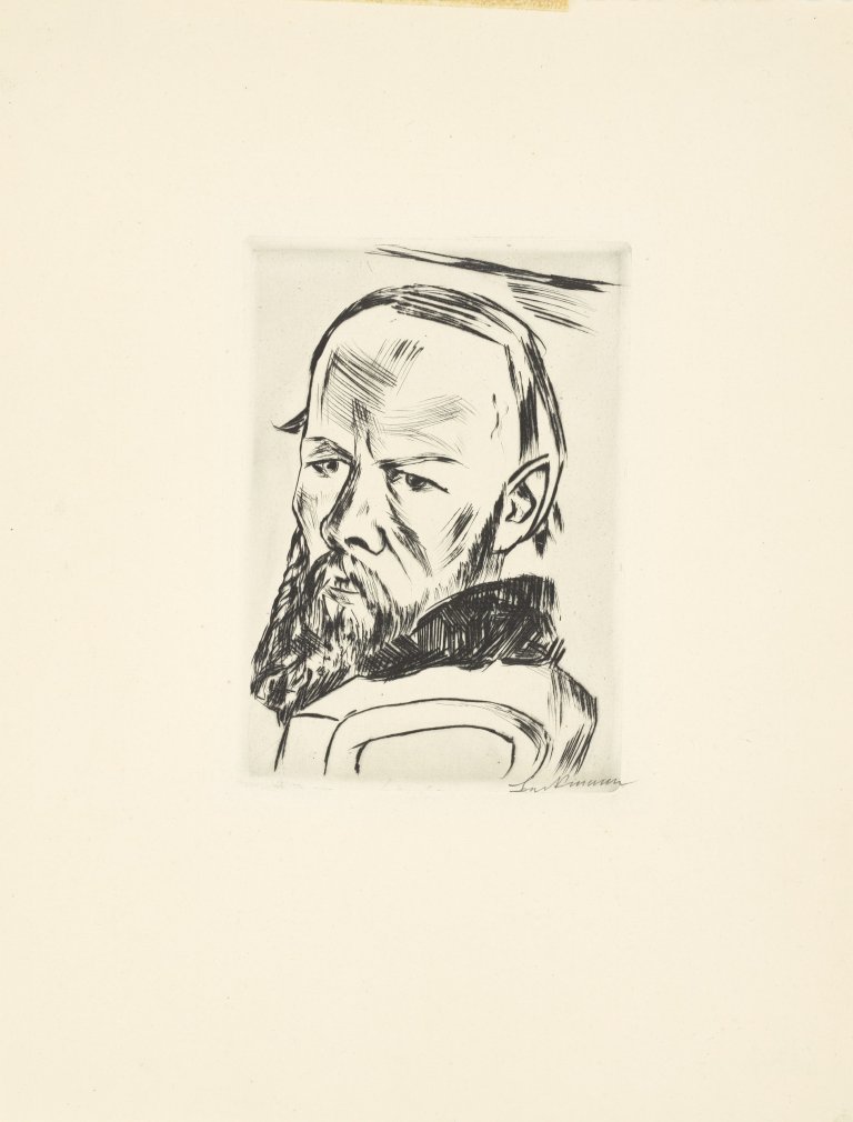 Auf diesem Bild ist das folgende Kunstwerk zu sehen: Max Beckmann. „Dostojewski II“. 1921.