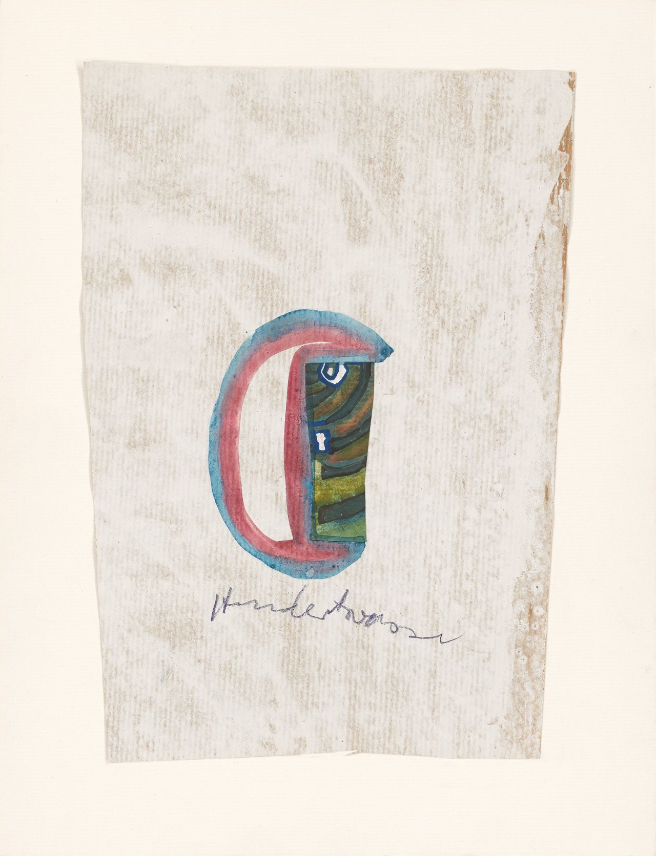 This picture shows the following artwork: Friedensreich Hundertwasser. „Mein Beitrag für ‚La Lune en Rodage‘“. 1953.