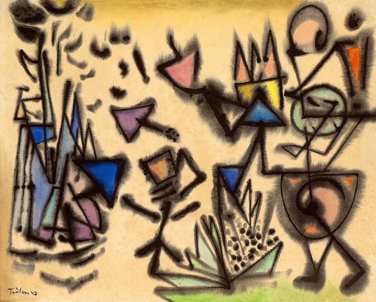 Auf diesem Bild ist das folgende Kunstwerk zu sehen: Heinz Trökes. Komposition. 1947.