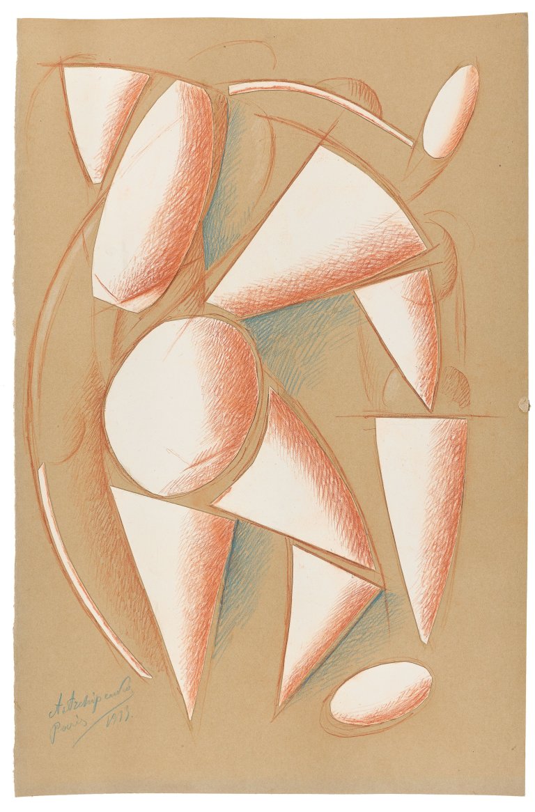 Auf diesem Bild ist das folgende Kunstwerk zu sehen: Alexander Archipenko. Figure in movement. 1913.