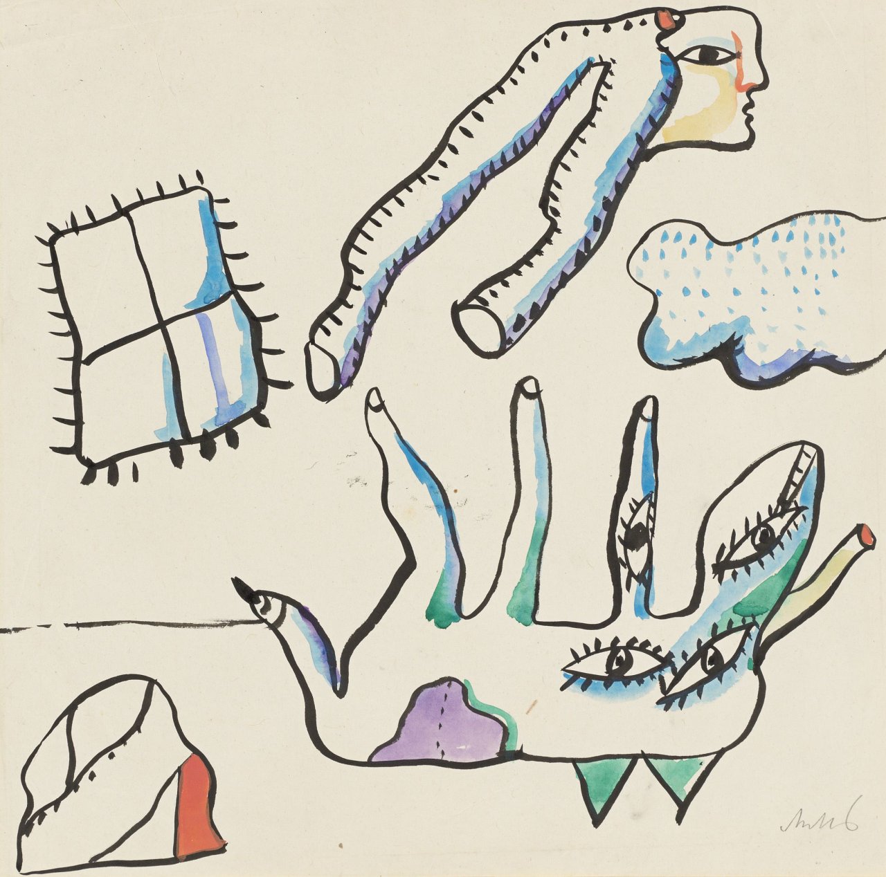 Auf diesem Bild ist das folgende Kunstwerk zu sehen: Horst Antes. Ohne Titel.