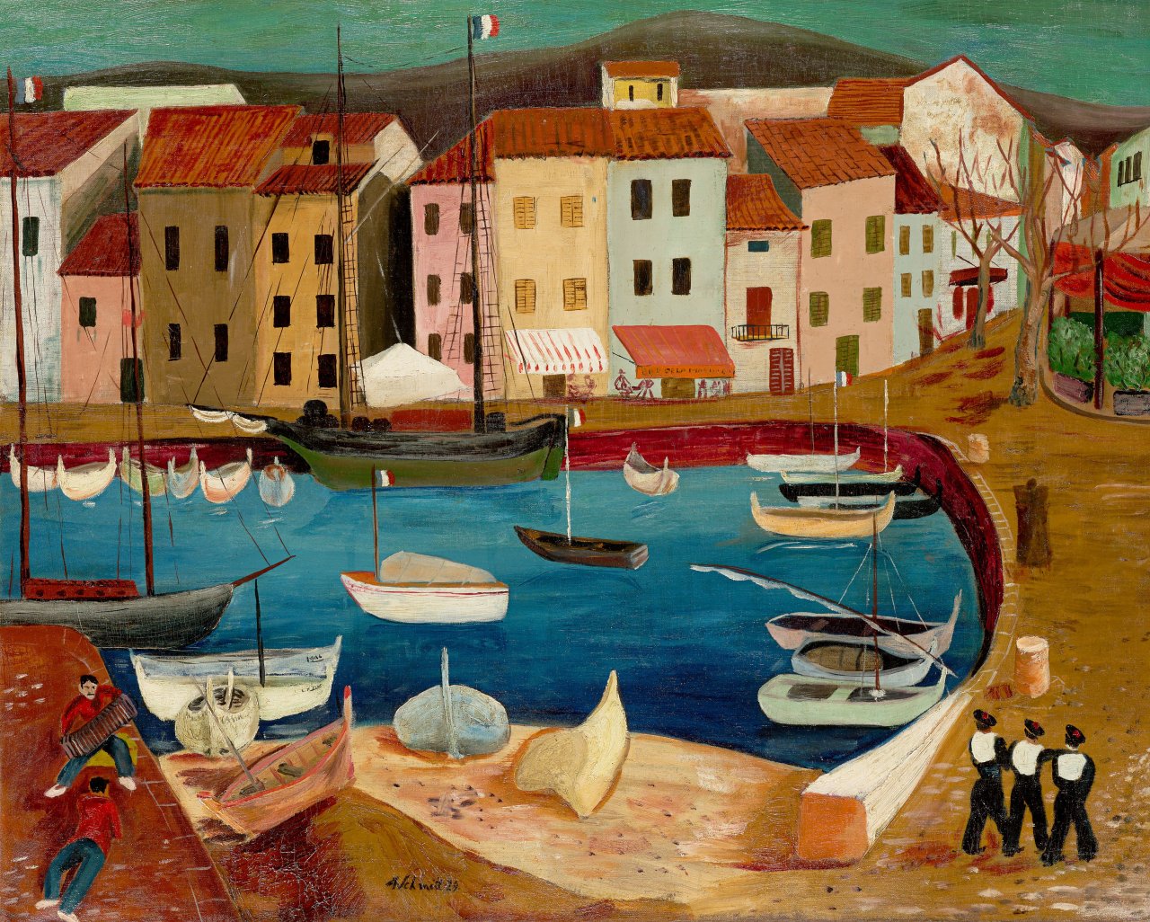 Auf diesem Bild ist das folgende Kunstwerk zu sehen: Hellmut Schmitt. Marseille. 1929.