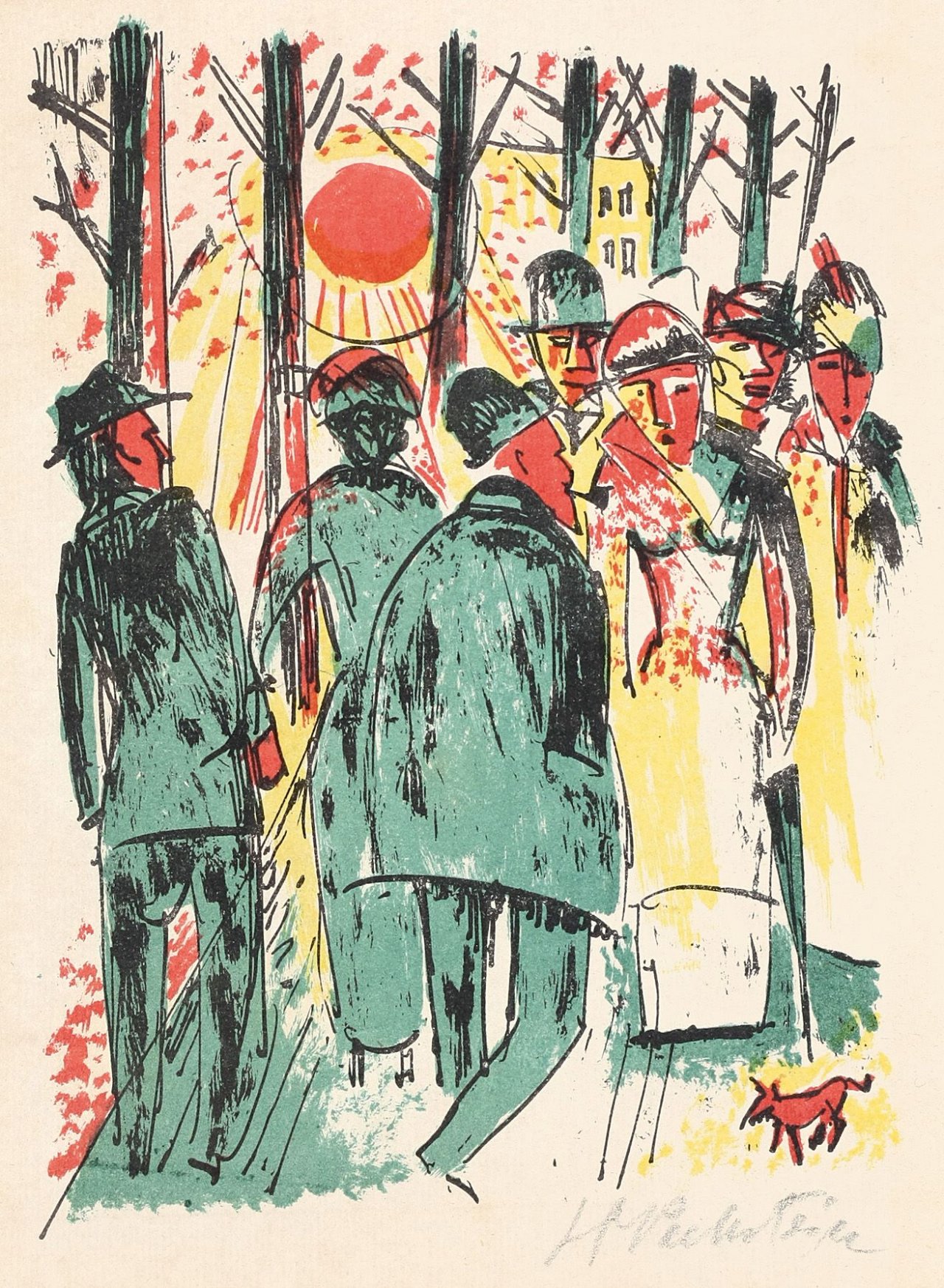 Auf diesem Bild ist das folgende Kunstwerk zu sehen: Max Pechstein. „Spaziergang“. 1922.