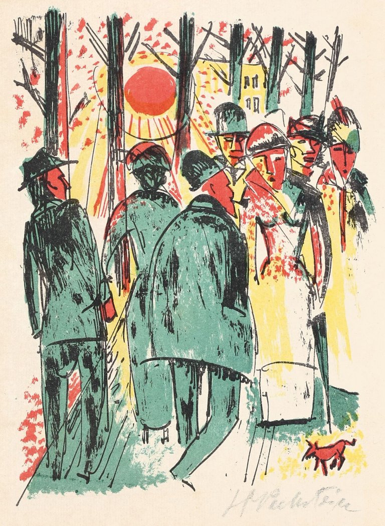 Auf diesem Bild ist das folgende Kunstwerk zu sehen: Max Pechstein. „Spaziergang“. 1922.