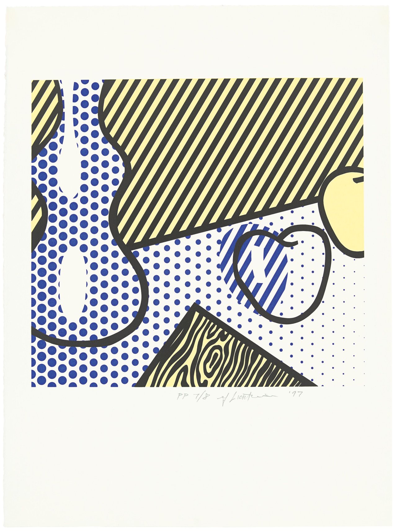 Auf diesem Bild ist das folgende Kunstwerk zu sehen: Roy Lichtenstein. „Still Life“. 1997.