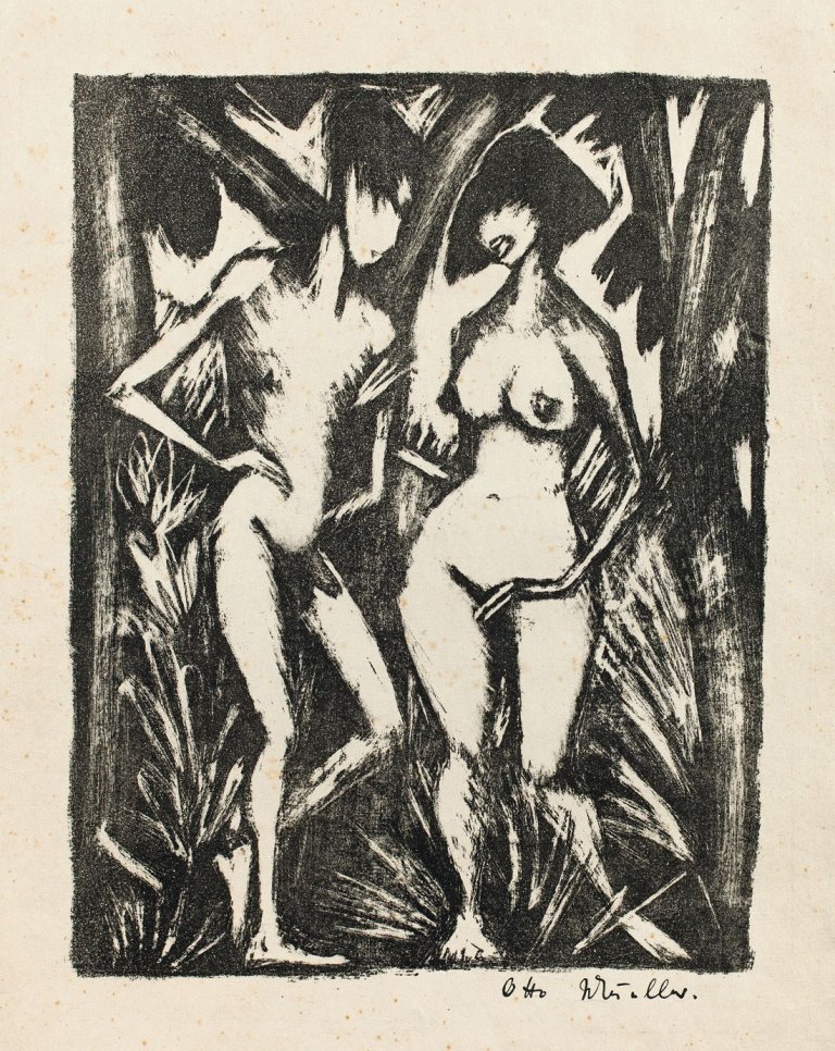 Auf diesem Bild ist das folgende Kunstwerk zu sehen: Otto Mueller. „Adam und Eva“. 1920/23.