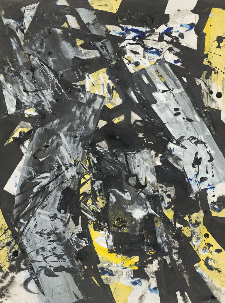 Auf diesem Bild ist das folgende Kunstwerk zu sehen: Fred Thieler. Ohne Titel. 1958.