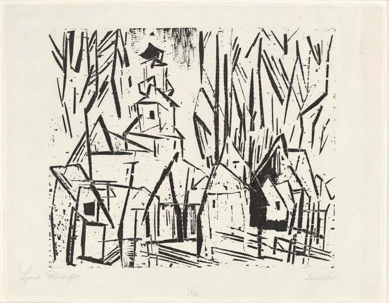Auf diesem Bild ist das folgende Kunstwerk zu sehen: Lyonel Feininger. „Lehnstedt“. 1919.
