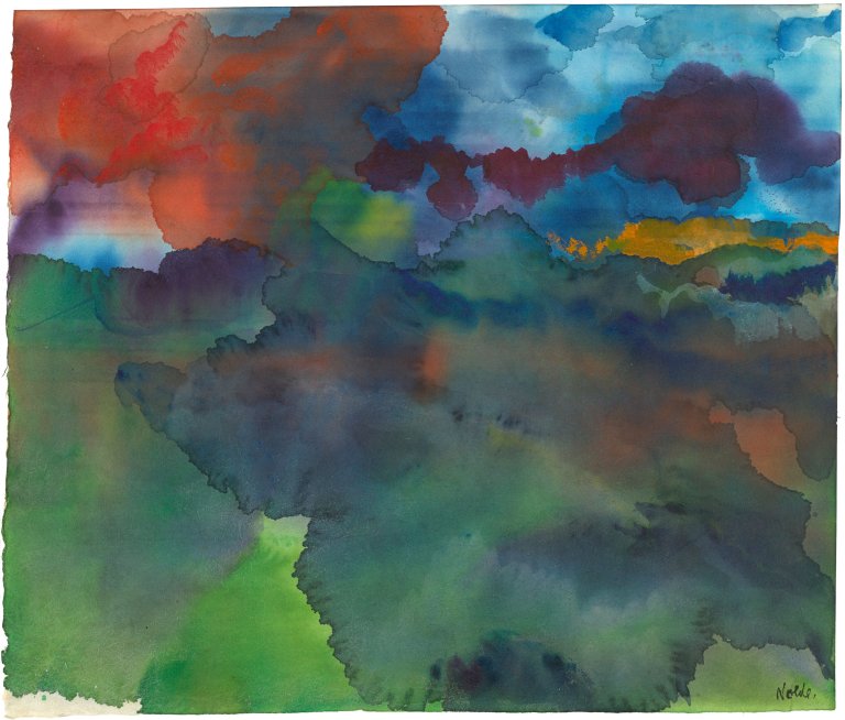 This picture shows the following artwork: Emil Nolde. „Bewegte See“. Circa 1930.